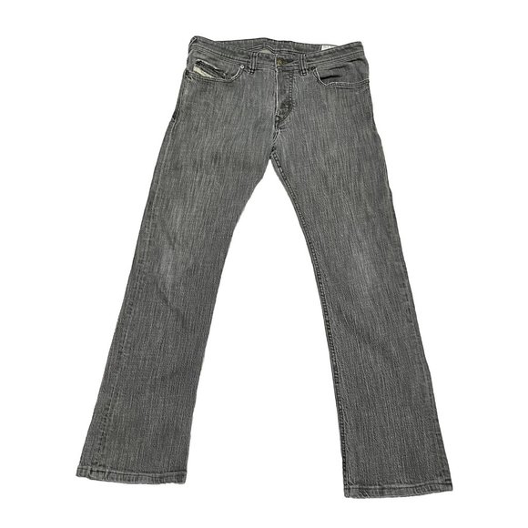 Diesel Trouleg Straight Fit Jeans Stretch Denim 33W 30L Mens Black Pants Italy - Picture 1 of 8